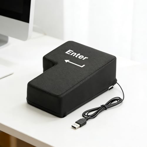 Occzin Enter Taste zum Schlagen USB Antistress Kissen Bequemes Furzkissen Kissen zur Stressbewältigung im Büro Geschenke 21x15x10CM