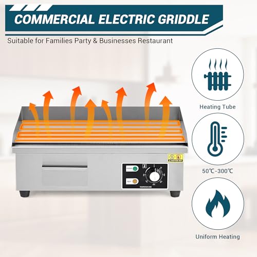 Image of Garvee 21 In Commercial Electric Griddle, Flat Top Grill Countertop Griddle