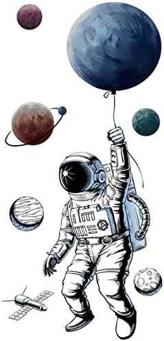 Astronaut Wall Decals Wall Stickers for Bedroom Wall Mural as Wall Decor for Living Room, Removable Stickers for Kid's Home Walls Decoration as Housewarming Birthday Gift, 84cm x 125cm