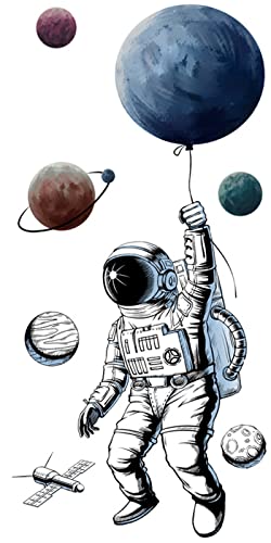 Astronaut Wall Decals Wall Stickers For Bedroom Wall Mural As Wall Decor For Living Room, Removable Stickers For Kid's Home Walls Decoration As Housewarming Birthday Gift, 84Cm X 125Cm #TOP7
