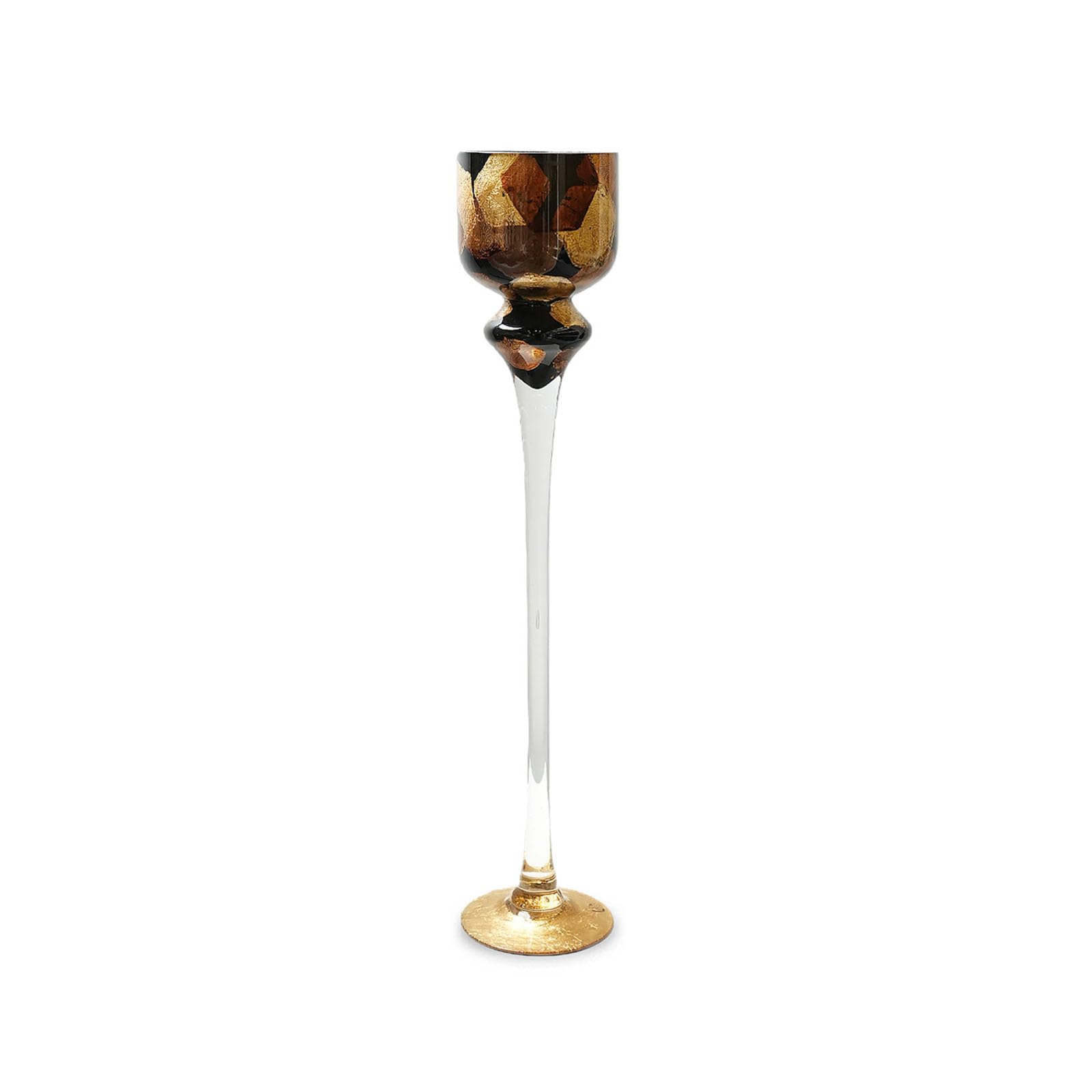 Vase décoratif en verre doré parfait pour magnifier l'ambiance de vos fêtes et banquets