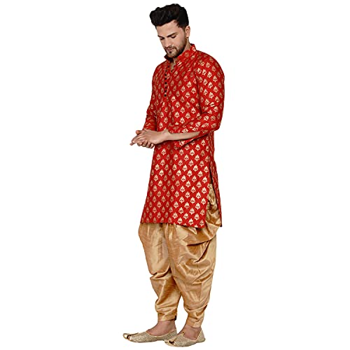 Image of Veera Paridhaan Men's Banarasi Full Sleeve Printed Long Straight Kurta