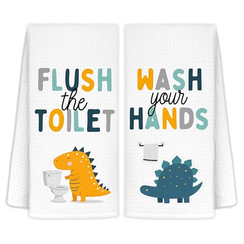 CIOJUNE Dinosaur Kids Bathroom Decor Towels Set of 2 -