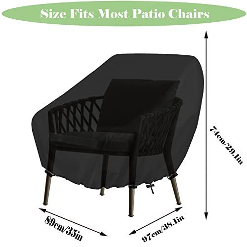 Timisea Patio Chair Covers,Garden Stacking Chair Cover,Patio Seat Covers,Garden Chair Covers,Waterproof Heavy Duty Outdoor Furniture Cover - Image 4