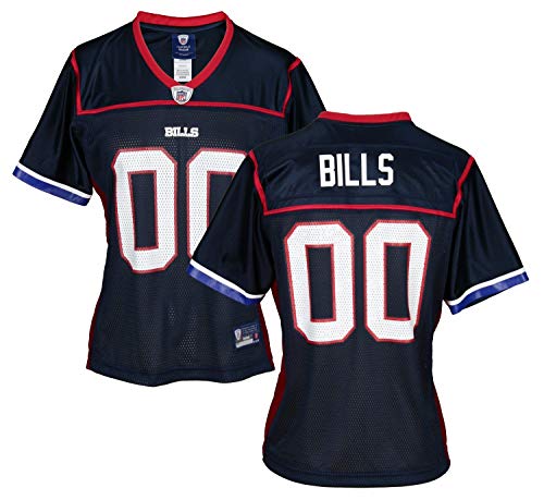Buffalo Bills NFL Womens Replica Team Jersey Navy Blue & Red (Large Navy Blue/Red)