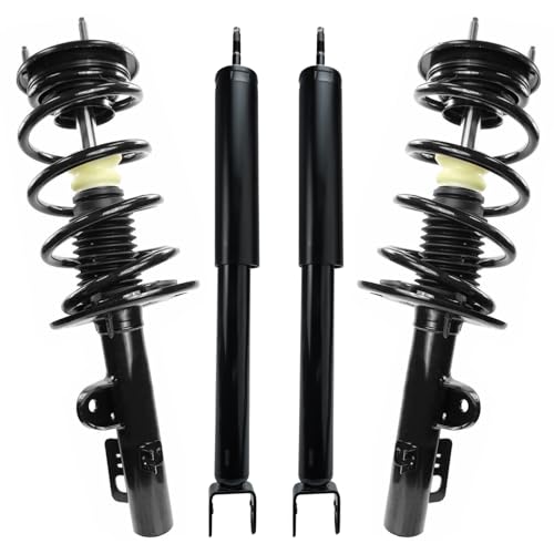 Image of Detroit Axle - Front Struts Rear Shock Absorbers for Ford 2009 Flex, 2 Complete Struts with Coil Spring 2 Shock Absorbers Assembly Replacement Suspension Kit