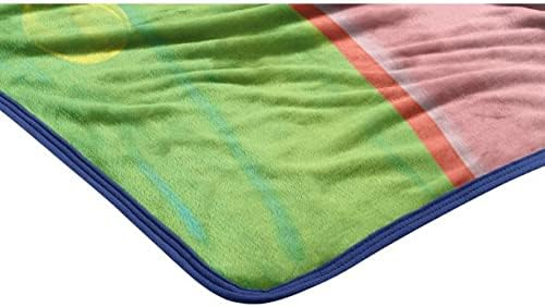 Nickelodeon Spongebob Squarepants Silky Soft Throw Blanket., Blue, Yellow, Pink, Green, White