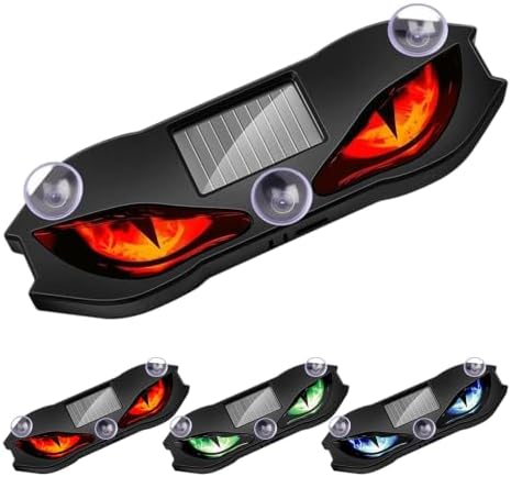 Foxiod Solar Eyes Light for Car Windshield, Night Dynamic Window Light,RED