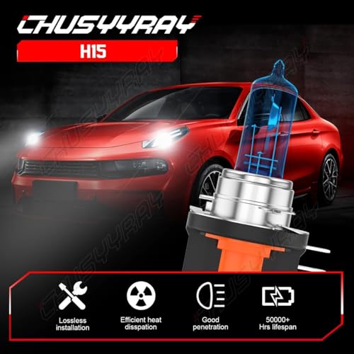 CHUSYYRAY Halogen Headlight Bulbs compatible with Ford Transit Custom (2012-2017), H15 High Beam,H7 Low Beam,H11 Fog Light 6000K White Light Halogen Replacement Bulbs,Plug and Play,8 Pack - Image 6