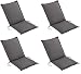 Produktbild Pure Home & Garden 4er Set Niederlehner Gartenstuhl Auflagen Stone, anthrazitgrau, Made IN Europe, 100 x 50 x 6 cm