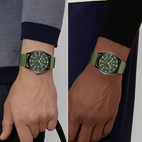 Hanposh Mens Watches Waterproof Military Watches For Men Analog Tactical Wrist Watch Army Field Watches Work Watch Outdoor Casual Quartz Wristwatch Japanese Movement Nylon Band Black Green #TOP5