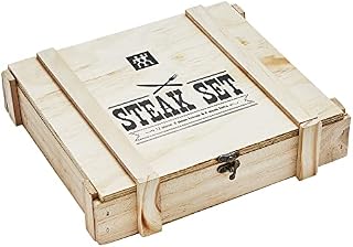 Zwilling 12-piece Steak Cutlery Set for 6 People, 6 Knives and 6 Forks, including Wood Storage Box, Stainless Steel / Wood