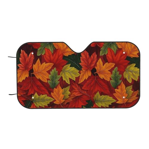 Parasol para parabrisas de coche universal con diseño de hojas de arce y protección UV 70x130cm