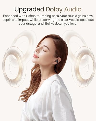 Image of SHOKZ OpenDots 2 Open-Ear Clip-On Earbuds with Upgraded Dolby Audio, 3-Mic Clear Calls, Rich Bass, Up to 40 Hrs of Audio, Wireless Charging, Interchangeable Left /Right Earbuds, IP57, Bluetooth 6.1