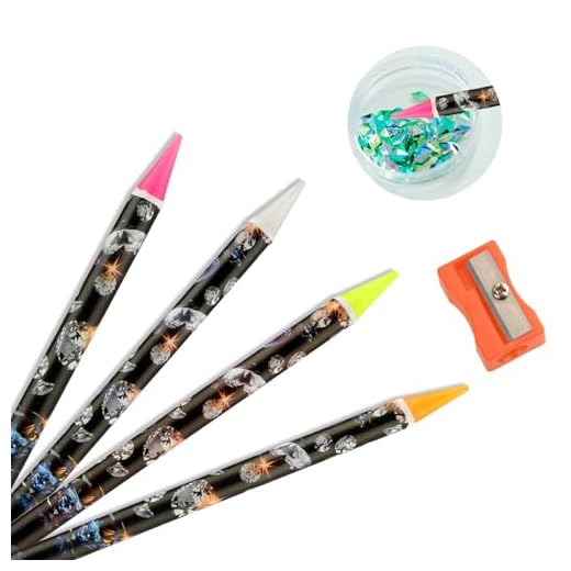 Diamant Painting Wachsstifte 4 Stück Strass Picker Nageldesign Stifte Strass Selbstklebende Wachsstift für Diamant Applikatoren Nagelstift Dotting DIY Maniküre Werkzeuge mit Bleistiftspitzer