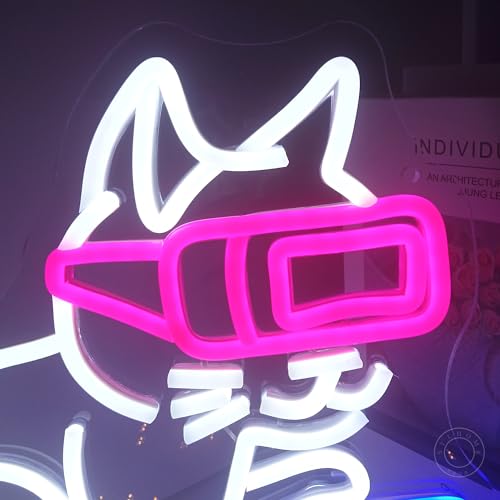 Image of SYLHOME Game Cat Led Neon Light Sign Gamer Controller Pad Bedroom Game Room Bar Pub Man Cave Wall Sign Decor Gamer Teen Birthday Decoration USB 13 inchX12 inch Dimmer