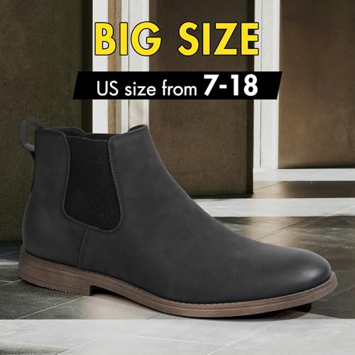 Hawkwell Men's Plus Size Chelsea Boots Classic Casual Dress Ankle Boots in Regular and Plus Sizes2
