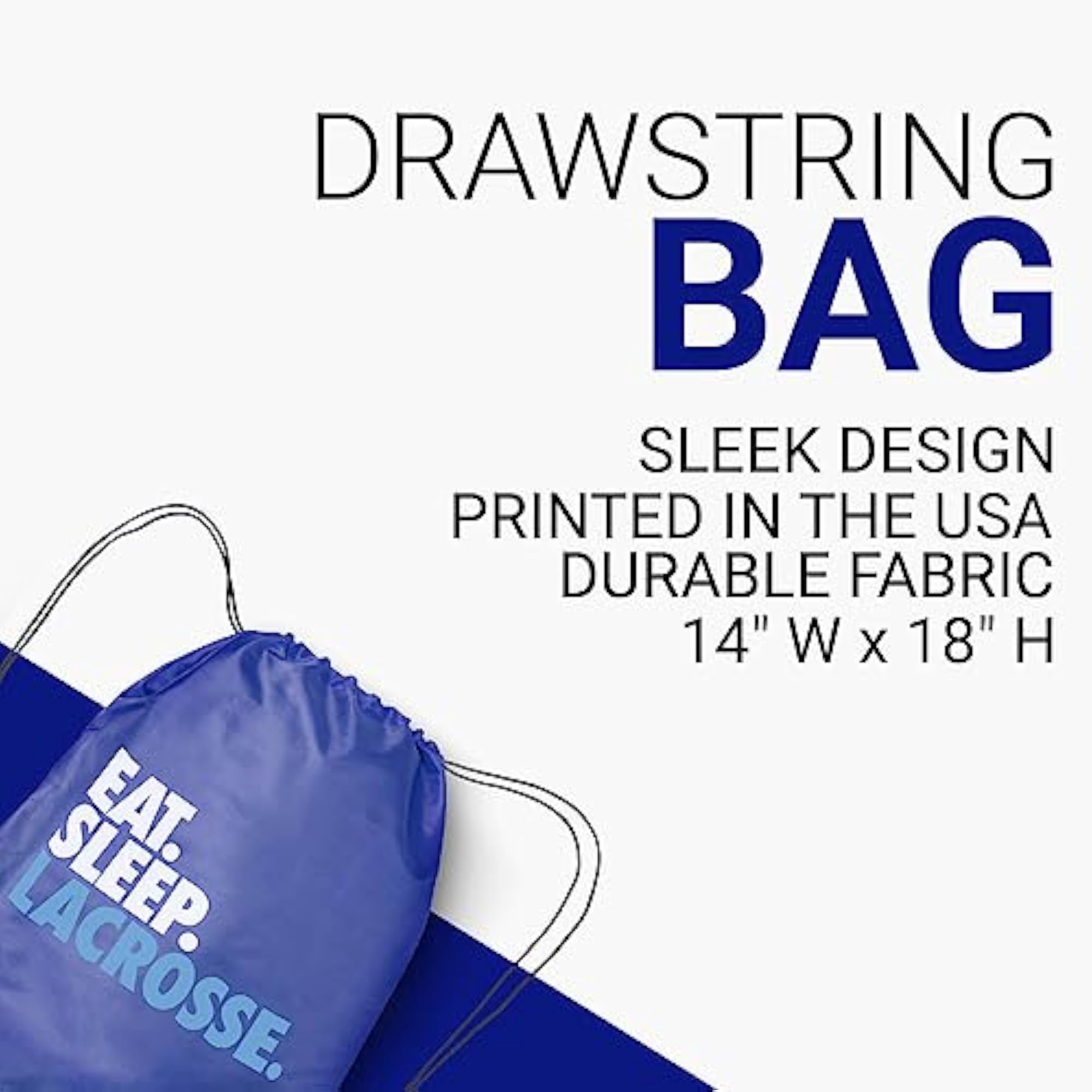 Lacrosse Sport Pack Drawstring Bag, Eat Sleep Lacrosse