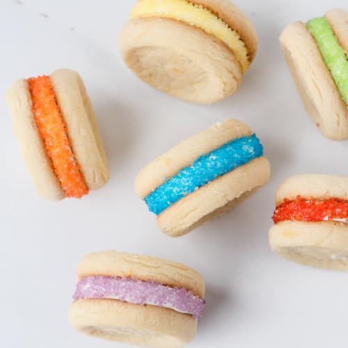 Image of Sweets Indeed Rainbow Sanding Sugar 8-Pack Set - Red Pink Orange Yellow White Green Blue and Purple Decorating Sugar Crystals for Baking & Decorating Cupcakes, Cookies, Cakes & Desserts - 9.02 ounces