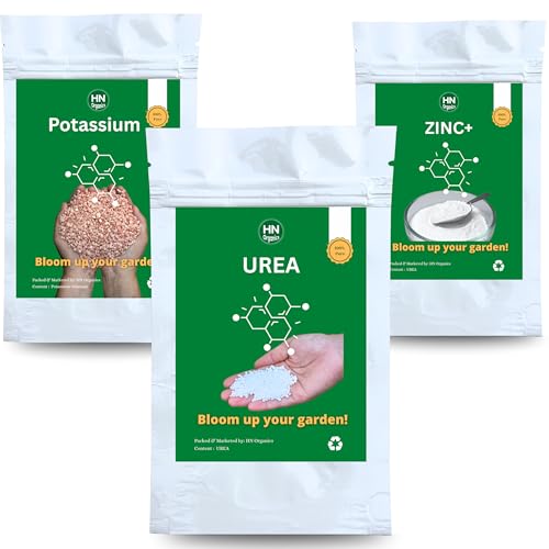 Image of Plant Food Collection| Plant Fertilizer | Compost | Manure For Garden | Home | Office Plants (Pack of 3 | Urea, Potash, Zinc+)
