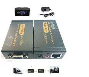 APLINK 1080P VGA Signal 100M Extender Repeater Adapter Over Single RJ45 Cat 5e Cat6 (1 Transmitter + 1 Receiver) 1 Pair