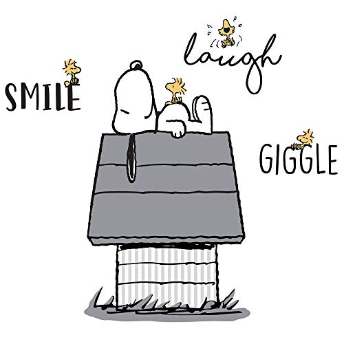 Image of Lambs & Ivy Classic Snoopy with Woodstock & Dog House Black/Gray Wall Decals