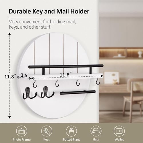 Key Holder para pared de madera con ganchos para llaves de casa 7