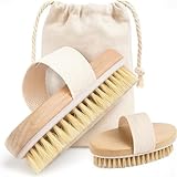Spazzola Corpo a Secco Setole Naturali - Dry Brushing per Massaggio Anticellulite e Tonificante, 1 pz