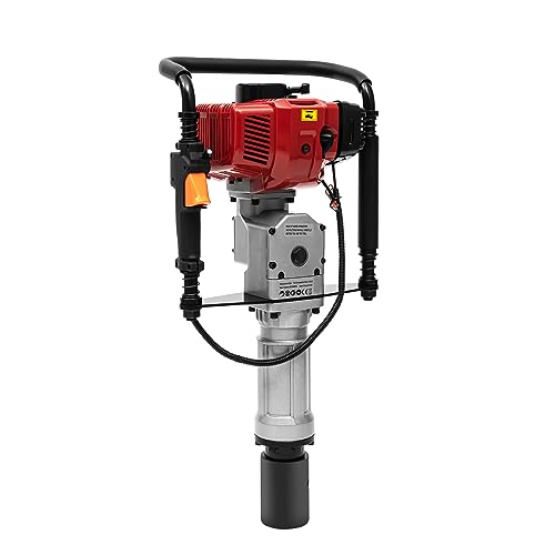 Gas Powered T-Post Driver Fence Farm Push Pile Gasoline Engine Kit T Post Petrol Knocker Hand Rammer Petrol Post Driver Pile Driver for Fences Stakes guardrails Brackets etc 2-Stroke 52CC 1900W