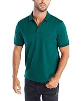 NAUTICA Mens Classic Fit Short Sleeve Solid Soft Cotton Polo Shirt, Tidal Green Solid, Medium