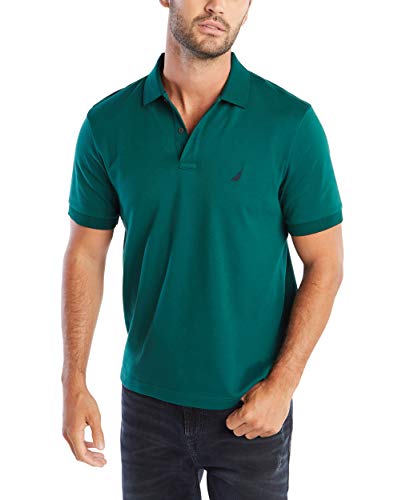 Image of Nautica Men's Classic Fit Short Sleeve Dual Tipped Collar Polo Shirt