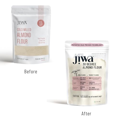 Image of Jiwa 30 Degree Almond Flour | 200 G | Patented Cold Pressed Flour | Slow Ground | Low Carb Badam Powder | Keto & Paleo Friendly | Made With Californian Almonds | Gluten Free | Grain Free