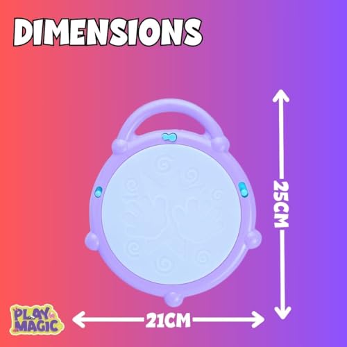 Image of PlayMagic 3D Flash Drum Toy with Flash Light & Musical Sound Instrument|3 X AA Battery Operated (Not Included)|Learning & Educational Baby Toy|Birthday Gift for Kids 3 Years +|Made in India|Frozen