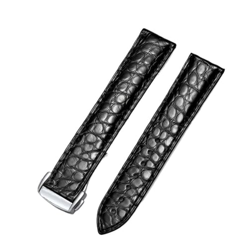 Bracelet alligator véritable pour Moonwatch et montres de luxe de 20mm à 22mm