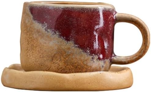 Vintage Coffee Cup Saucer Set with Latte Art Afternoon Tea Cups Mugs