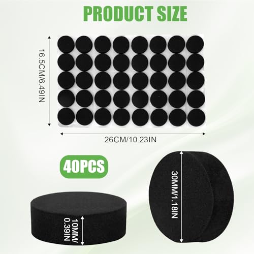 40 Stück Unsichtbare Blumentopf Füße, Selbstklebend Topffüße Blumentopf,rutschfeste, Selbstklebende Gummifüße für Mittelgroße und Große Pflanzkübel, für Zimmerpflanzen und Garten, Schwarz
