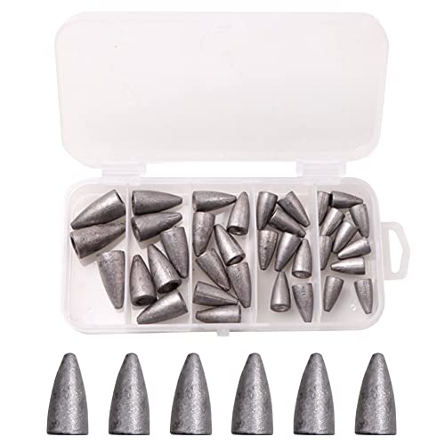 LSHEL Plomos de Pesca 35 Paquetes/339 Paquetes/389 Paquetes con Bullet Lead Sinker Crank Hook Stop Bead, 35 Paquetes, 35 Paquetes Cover