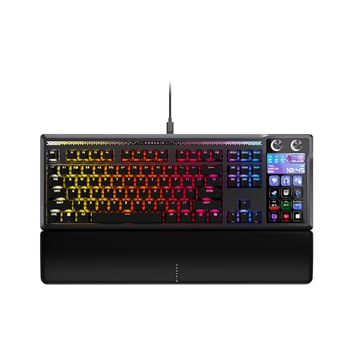 Image of Corsair Galleon 100 SD RGB Mechanical Wired Gaming Keyboard - QWERTY US, Stream Deck-Integrated, Pre-Lubed MLX Pulse Thocky Hotswappable PBT Double-Shot Switches, FlashTap SOCD, 8,000Hz - Black