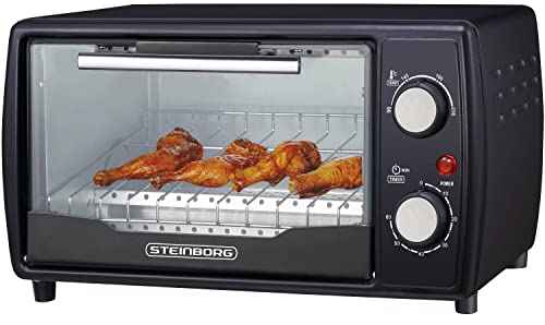Foto von Ecosa Mini Backofen | 1000 Watt | 10 Liter | inkl. Backblech und Grillrost | Pizzaofen | 90°-230°C | 60 min. Timer | aufklappbares Krümelblech | Minibackofen | Backofen | Kleiner Backofen