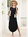 WIHOLL Black Dresses for Women 2026 Fashion Flowy Crewneck Maxi Long Summer Dress 2026 Work Sundresses Beach Vacation Outfits Dressy Business Casual M