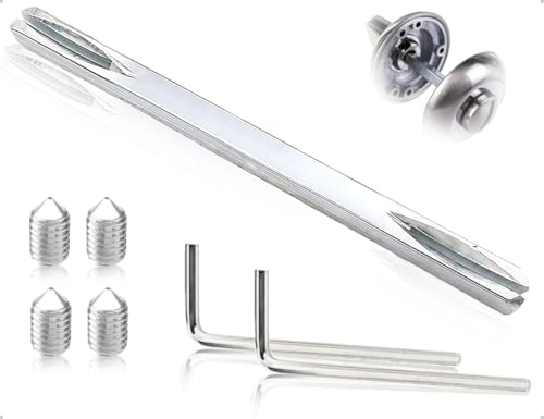AOYEGIC Varilla para Manilla de Puerta,Husillo Cuadrado de Repuesto de Acero Galvanizado,Pasador de Acero Macizo con 4 Tornillos de Fijación y 2 Llaves,para Juego de Manilla de Puerta