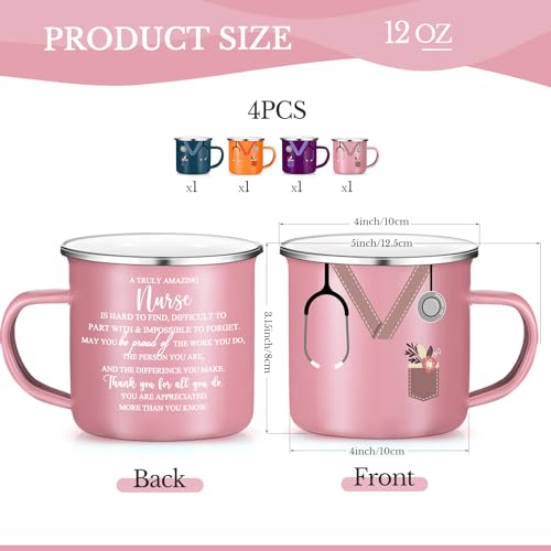 Set de 4 mugs de acero con esmalte Hushee para enfermeros miniatura 2