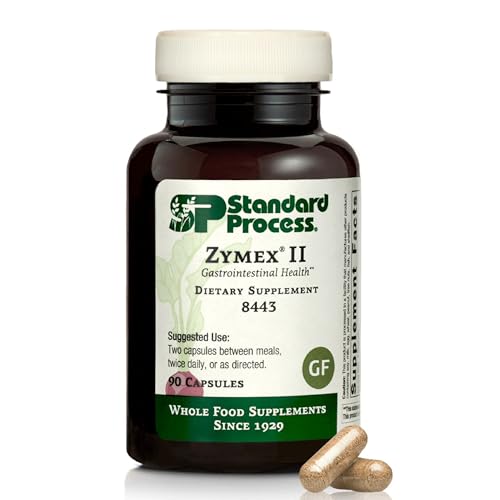 Standard Process Zymex II - Supplement for GI Support with Digestive Enzymes - Gluten-Free & Non-Soy - 90 Capsules (45 Servings)