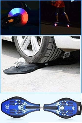 Image of Alloy Wave Board Skate Board with Carry Bag Led Flash Colorful Lights in 2 Wheels for Outdoor for Kids Skateboard for Kids (Multicolor Waveboard)