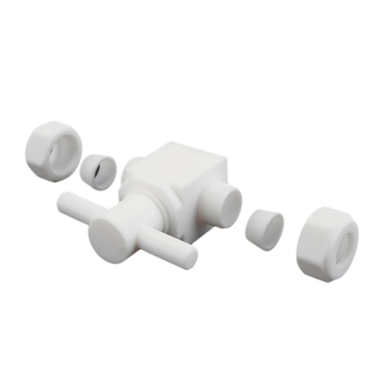 Válvula de Bola de Tres vías Conexión de compresión Teflón Resistente a la corrosión | 3 4 6 8 14-20 mm 1/8" 1/4" 3/8" 1/2" 3/4" 1"(1I16-1I16-1I16)