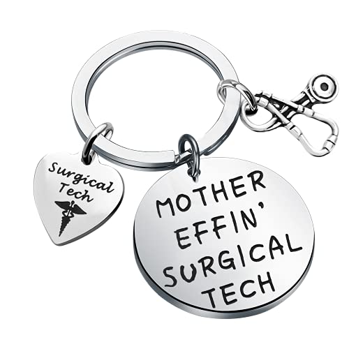 MAOFAED Surgical Tech Gift Surgical Tech Keychain Mother Effing Surgical Tech Surgical Technologist Gift mother effin