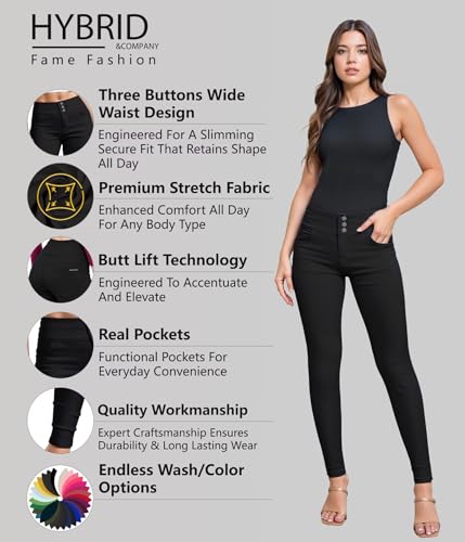 Hybrid & Company Women's Butt Lift Skinny High Waisted V3 Super Comfy Stretch Denim Pants2