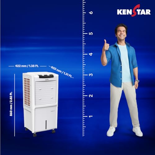 Image of Kenstar TallDe HC 45 Personal Air Cooler 45L Honeycomb Pads High Speed Fan Inverter Compatible 5 Star BEE Rating 5 Year Comprehensive Warranty