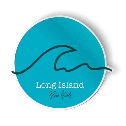 Squiddy Long Island New York Wave - Vinyl Sticker Decal for Phone, Laptop, Water Bottle (2.5  high)