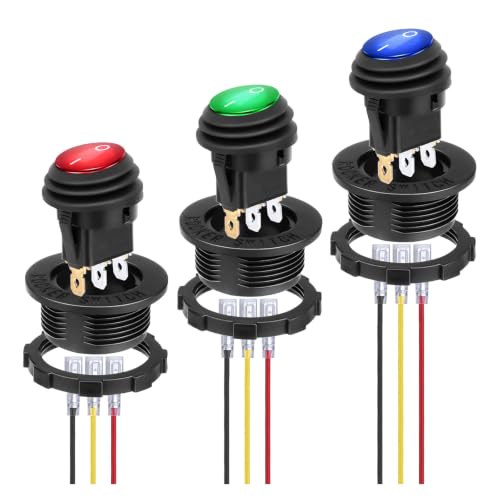 BFXM Round Rocker Switch, Toggle Switch 12V, On Off Switch, SPST 3 Pin